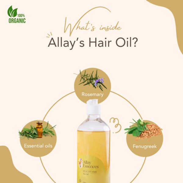 Allay Healthy Hair Oil – Strengthen & Nourish with Organic Rosemary & Fenugreek - Image 2